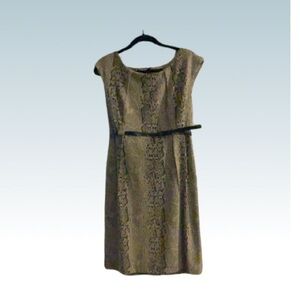Calvin Klein snakeskin print stretch sleeveless Midi dress -size 14